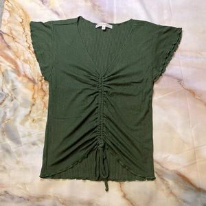 Antistar Forest Green Ribbed Top